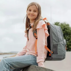 Beckmann Schulrucksack Sport Junior - Dusty Green Green Orange