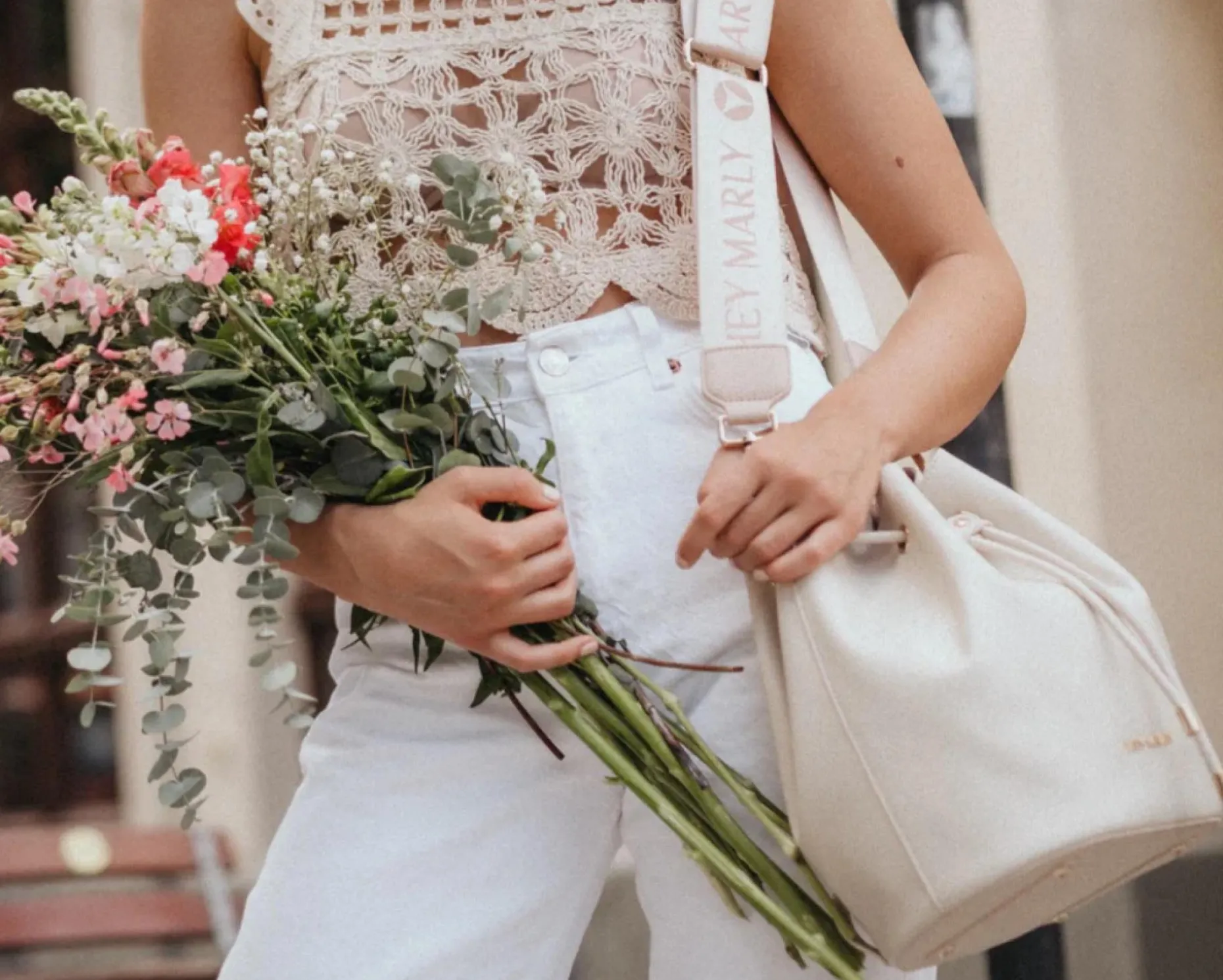 Hey Marly Bucket Bag City Companion - Variante: Crema