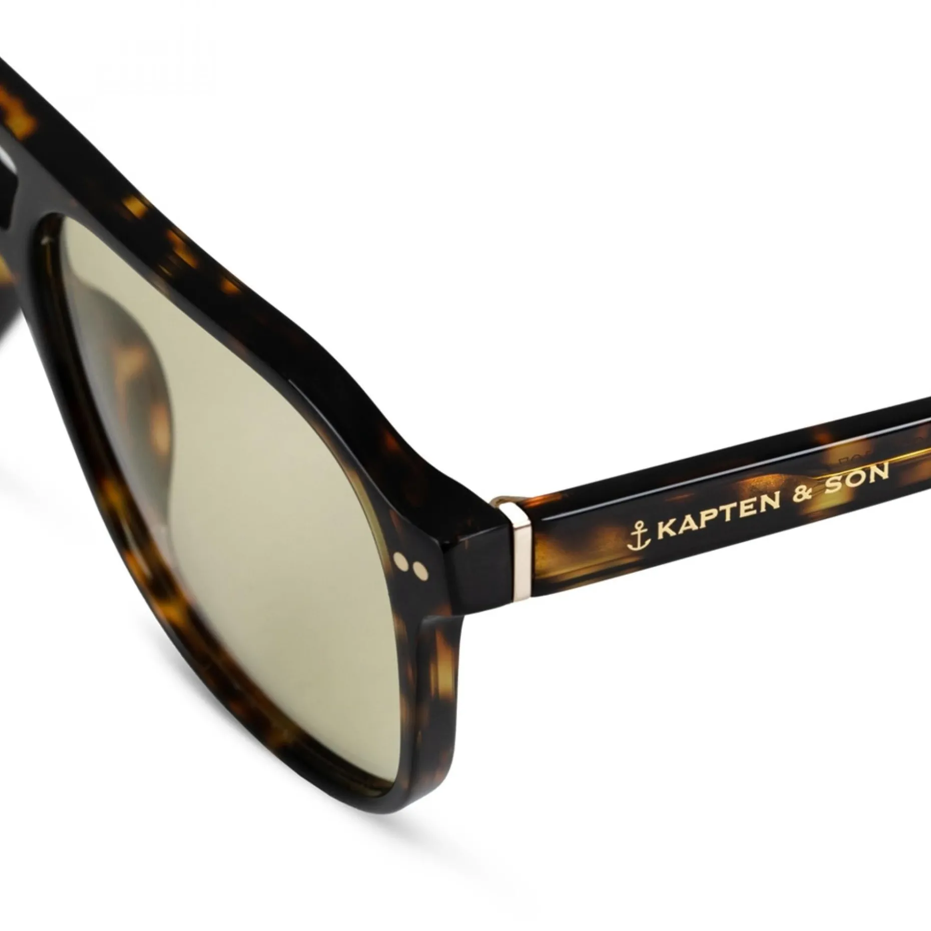 Kapten & Son Sonnenbrille Zurich Oversize - Farbe: Dark Tortoise Green