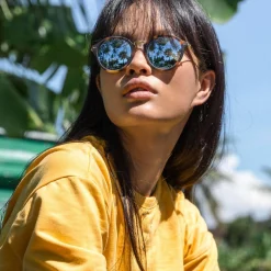 Kapten & Son Sonnenbrille Maui - Farbe: Matt Tortoise Blue Mirrored Braun Blau
