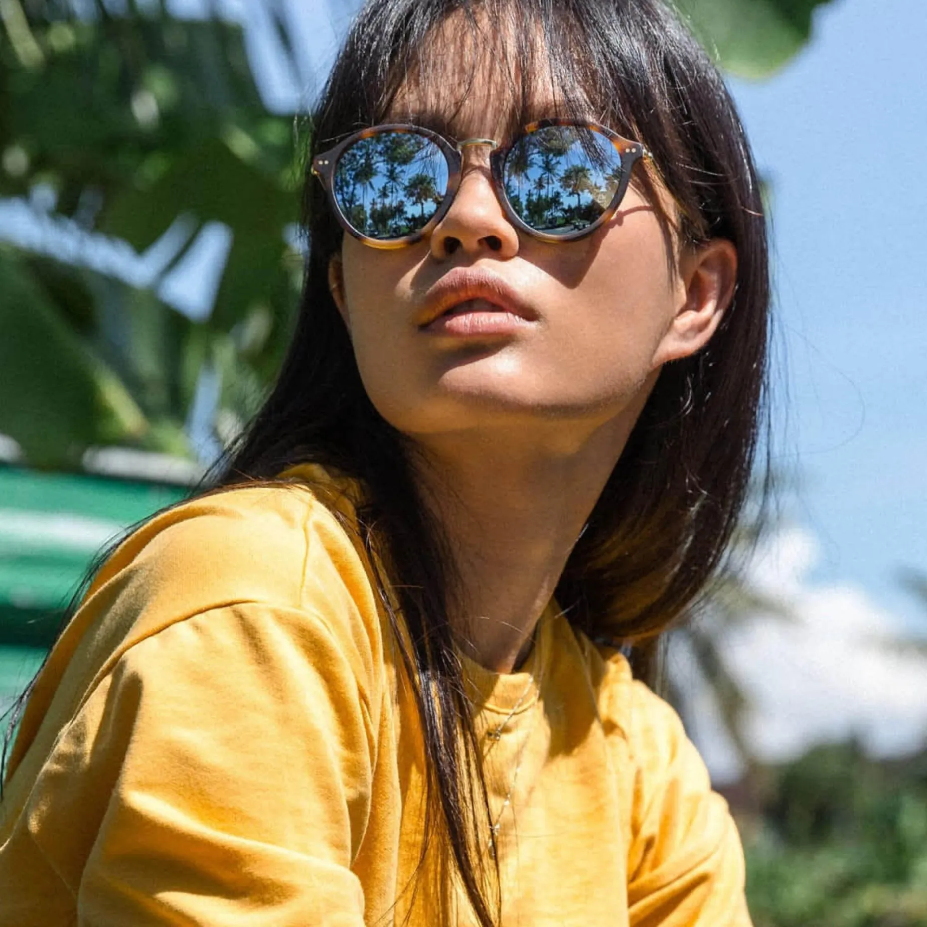Kapten & Son Sonnenbrille Maui - Farbe: Matt Tortoise Blue Mirrored Braun Blau