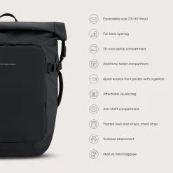 Kapten and Son Rucksack Lisbon Schwarz