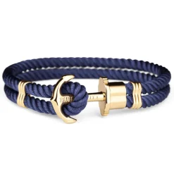Paul Hewitt Ankerarmband PHREP Gold S Nylon Marineblau
