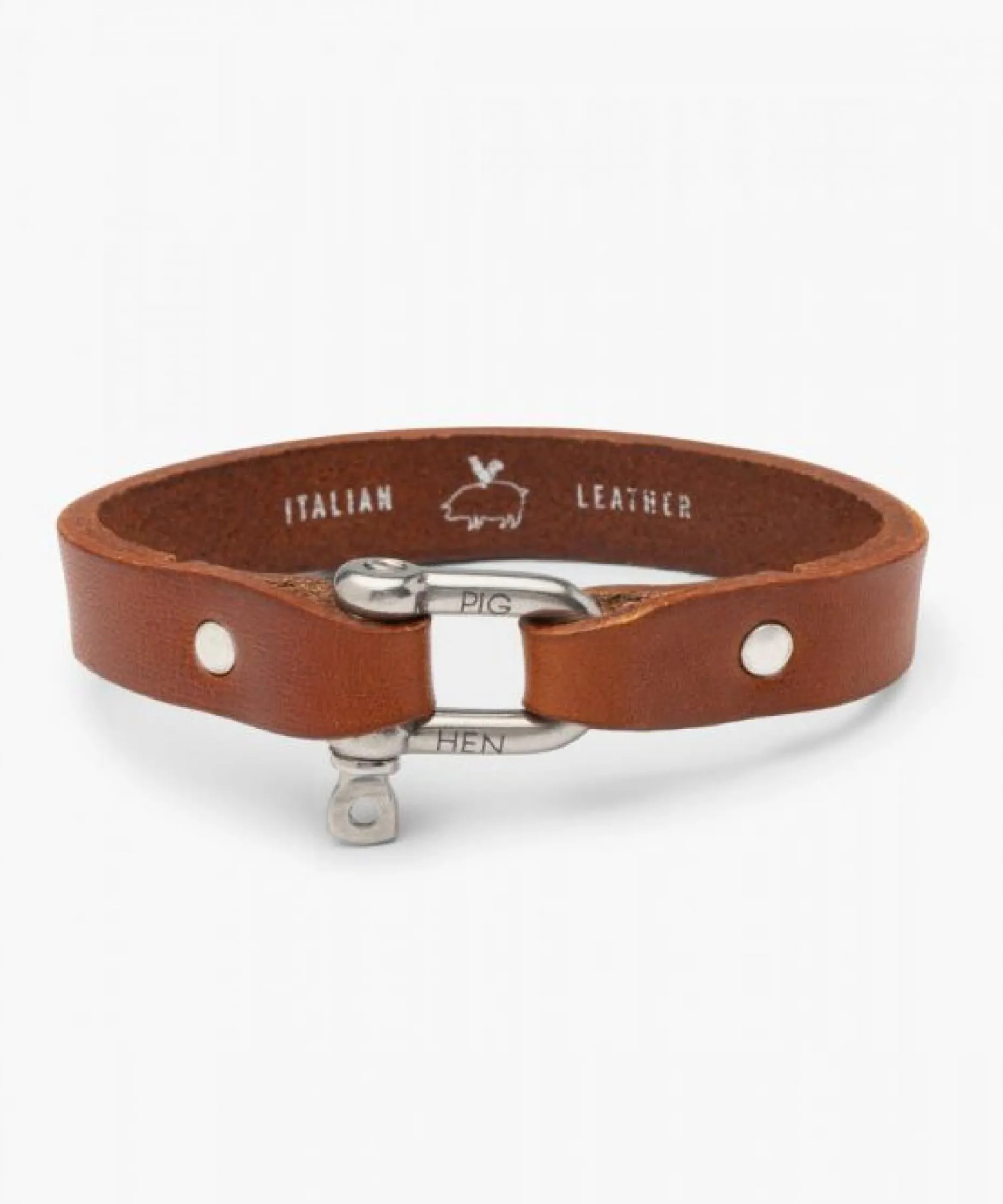 Pig & Hen Armband Sharp Simon Cognac Silber