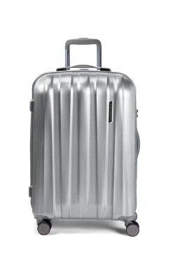 POLESTREAM Moonrock Hartschalen Trolley 100% Polycarbonat silver brushed groß 78 cm