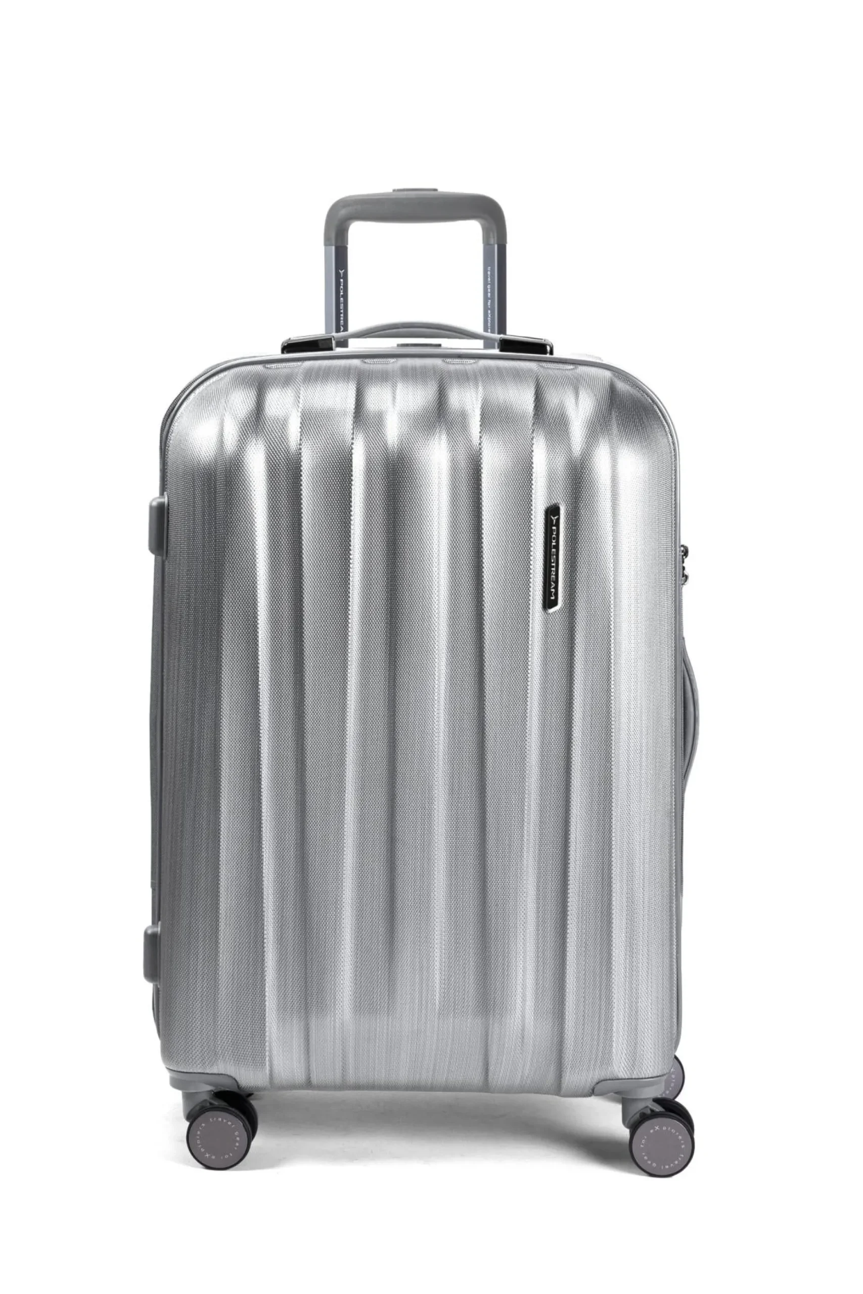 POLESTREAM Moonrock Hartschalen Trolley 100% Polycarbonat silver brushed klein 55 cm