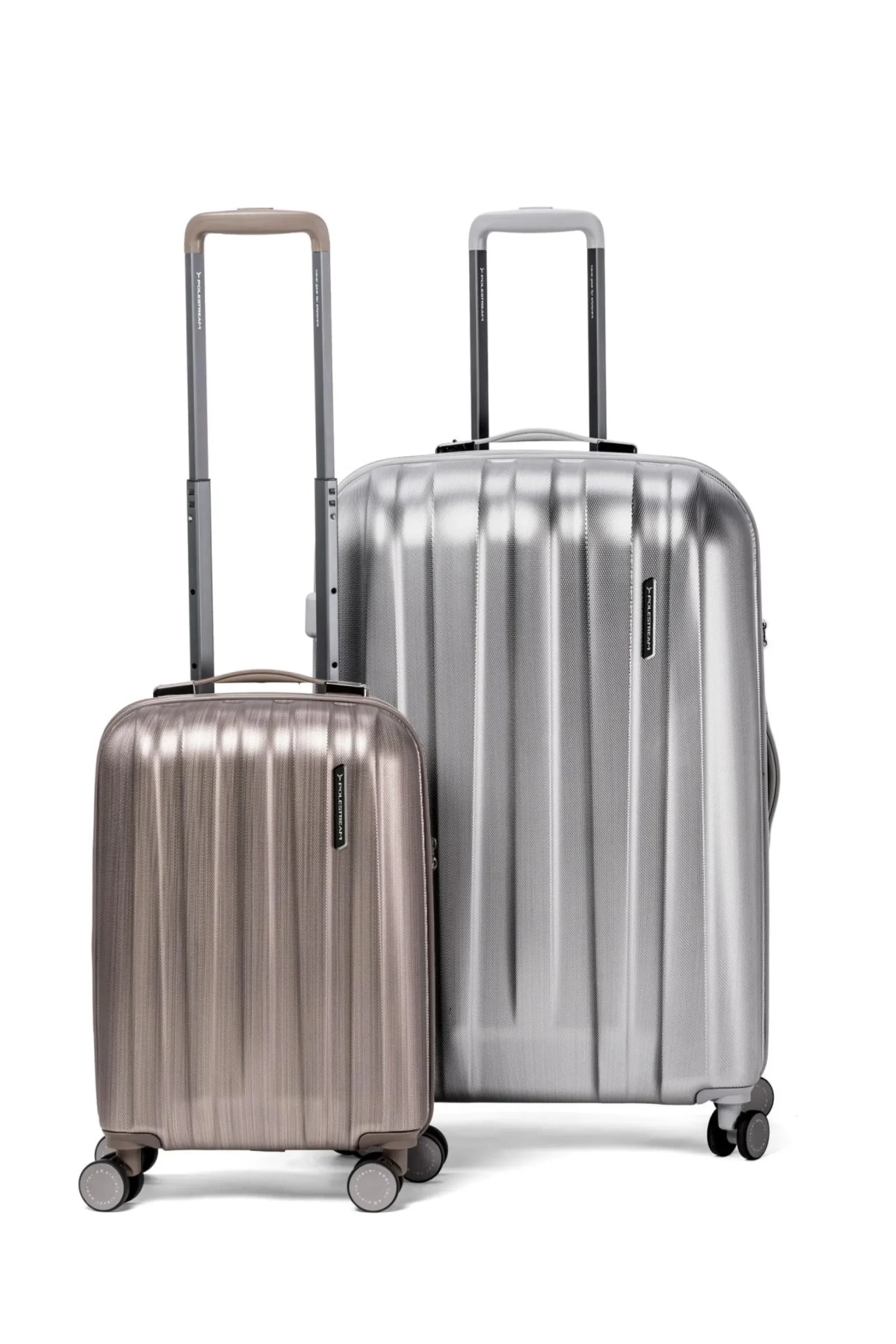 POLESTREAM Moonrock Hartschalen Trolley 100% Polycarbonat silver brushed klein 55 cm