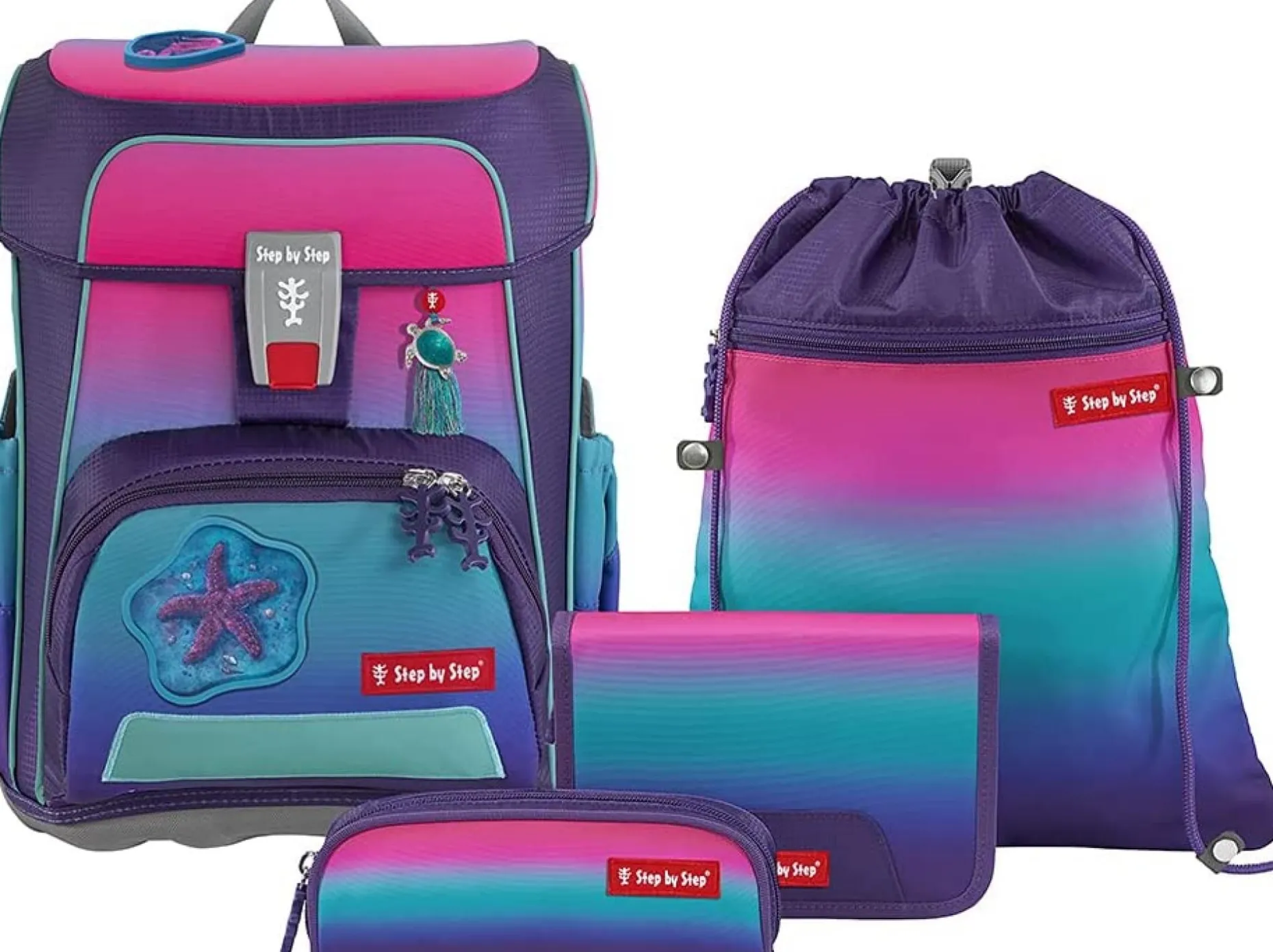 Step by Step Schulranzen-Set CLOUD - Variante: Pink Starfish