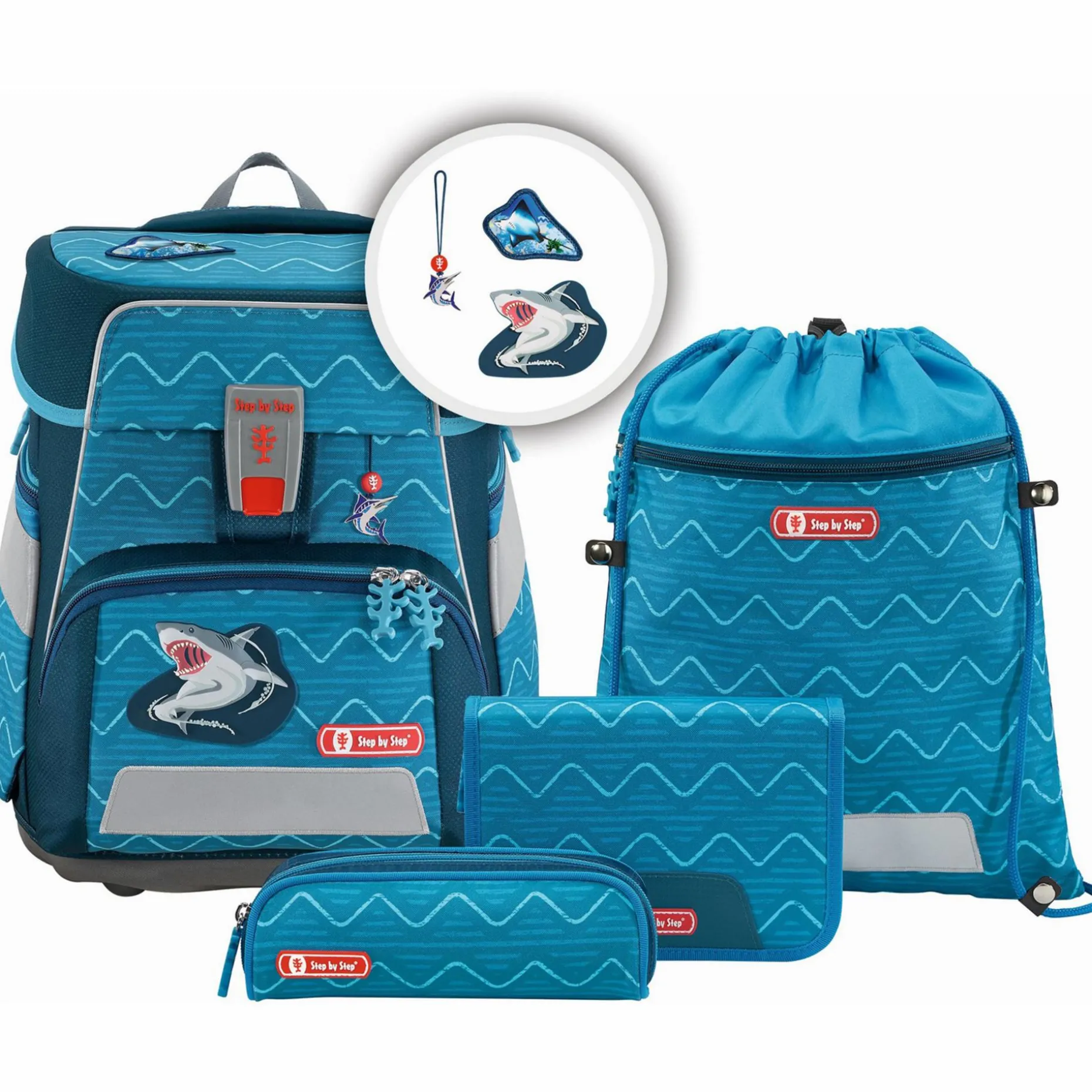 Step by Step Schulranzen-Set SPACE - Variante: Angry Shark Blau