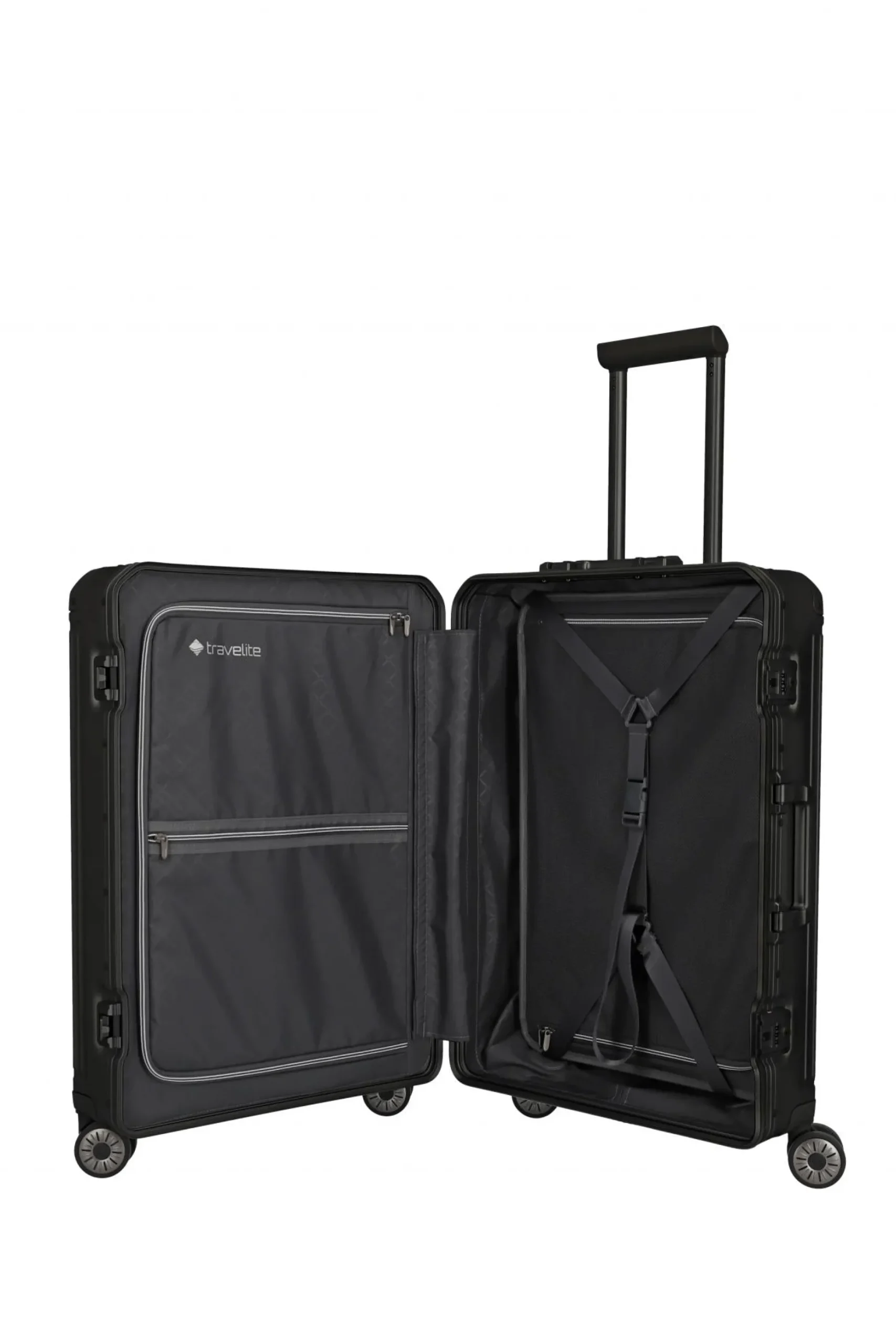Travelite NEXT 4w Trolley M 67cm Schwarz
