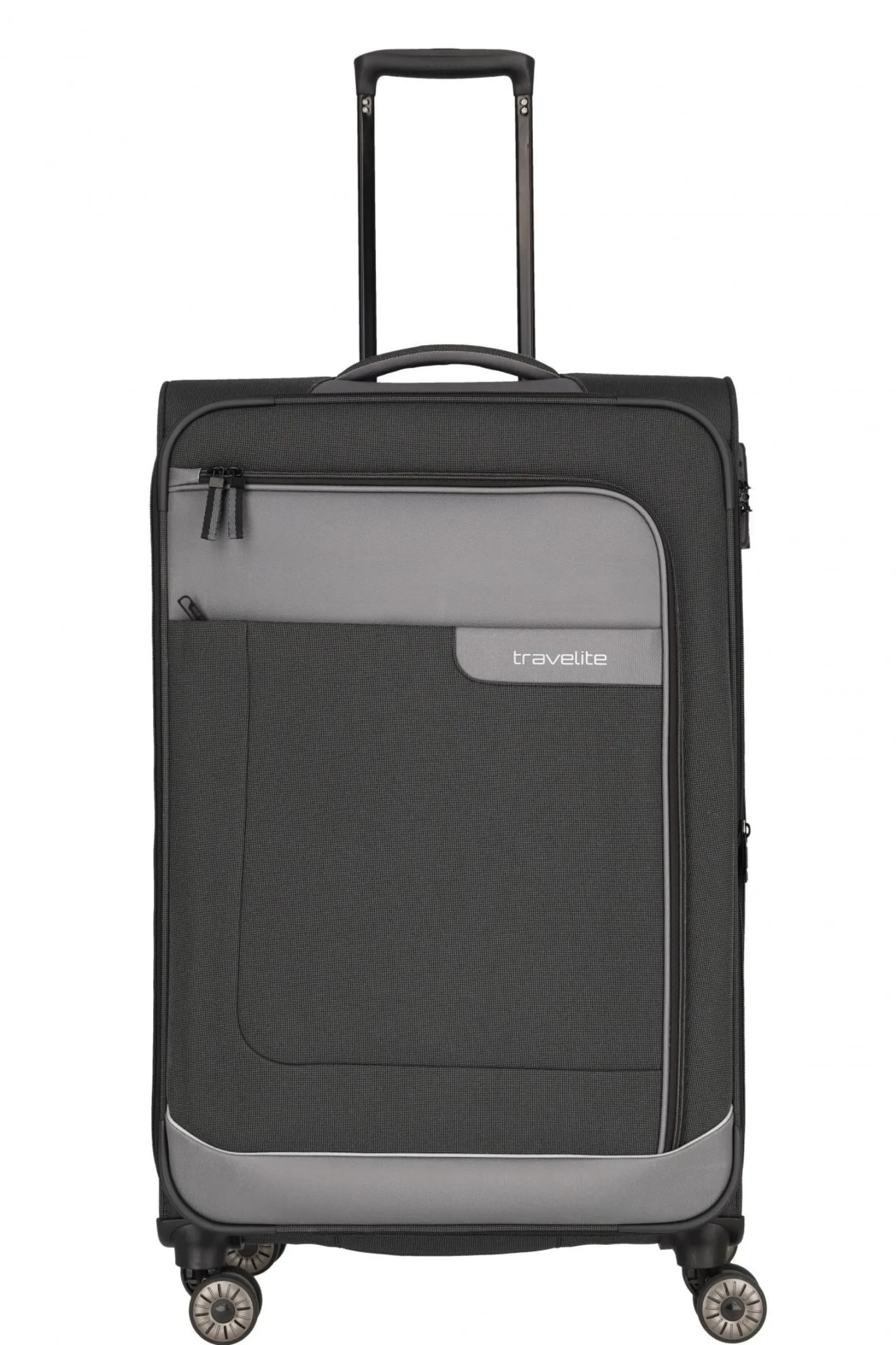 Travelite VIIA L 77cm Weicher Trolley Koffer, Schiefer