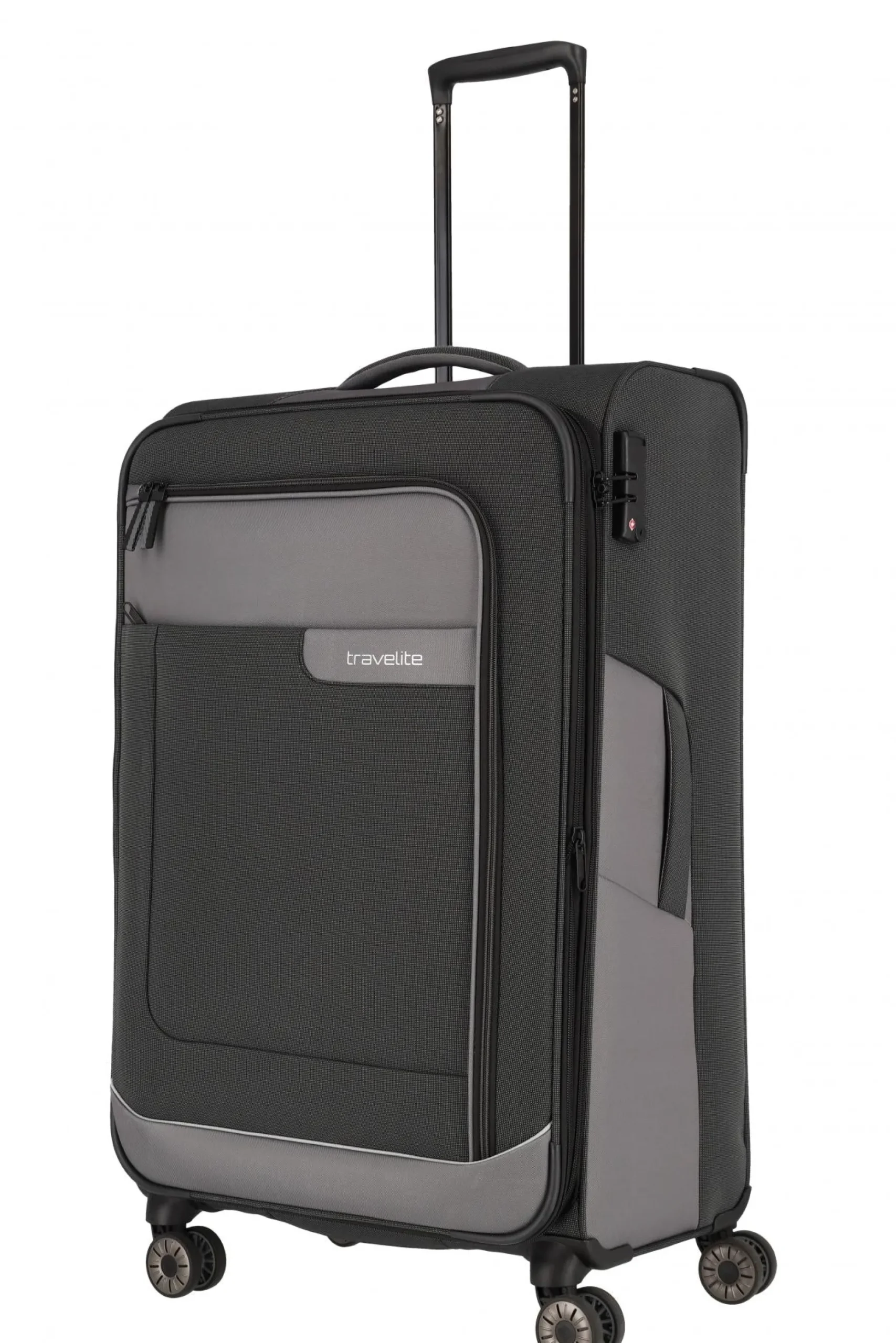 Travelite VIIA L 77cm Weicher Trolley Koffer, Schiefer