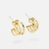Zag Bijoux dreireihige Ohrring-Creole Tripletta klein
