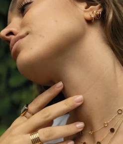 Zag Bijoux dreireihige Ohrring-Creole Tripletta klein