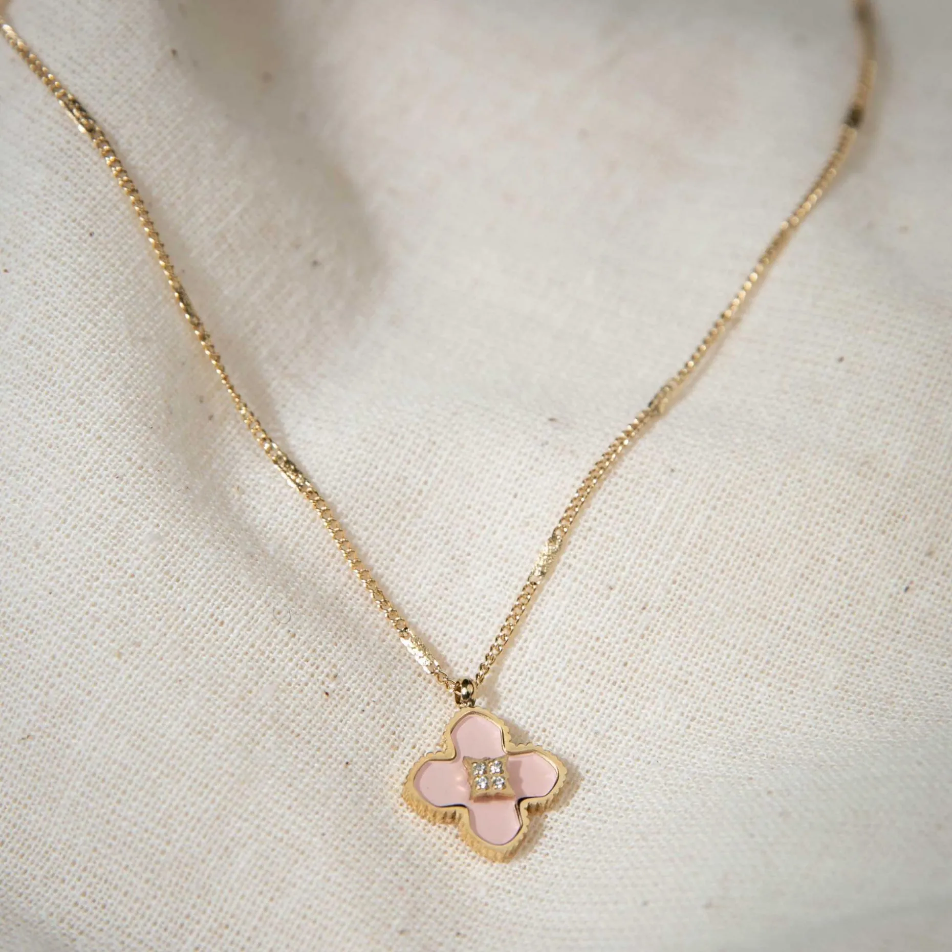 ZAG Bijoux Halskette Blume - Farbe: Rose/Gold