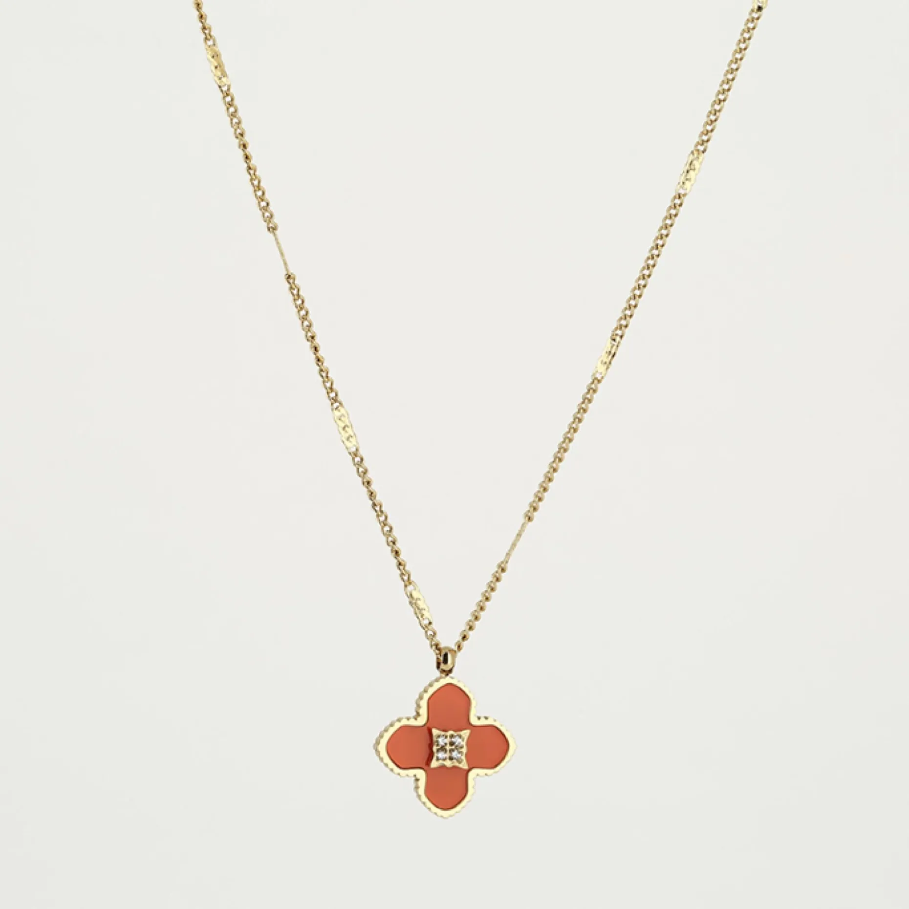 ZAG Bijoux Halskette Blume - Farbe: Orange/Gold