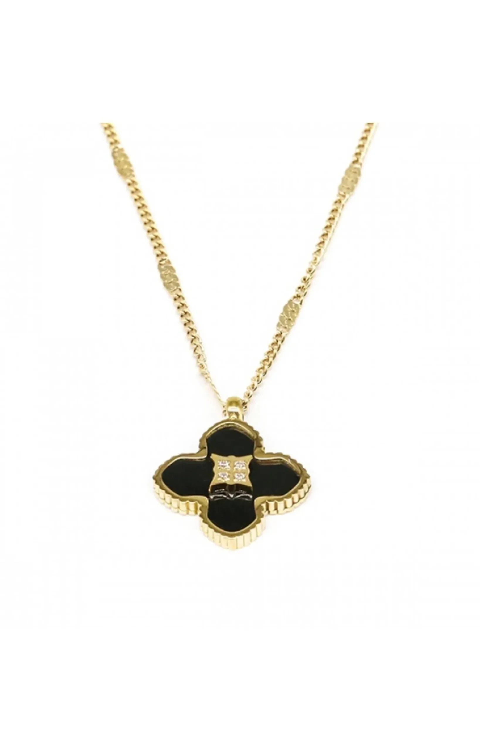 ZAG Bijoux Halskette Blume - Farbe: Gold/Schwarz