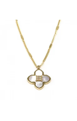 ZAG Bijoux Halskette Blume - Farbe: Gold/Weiß