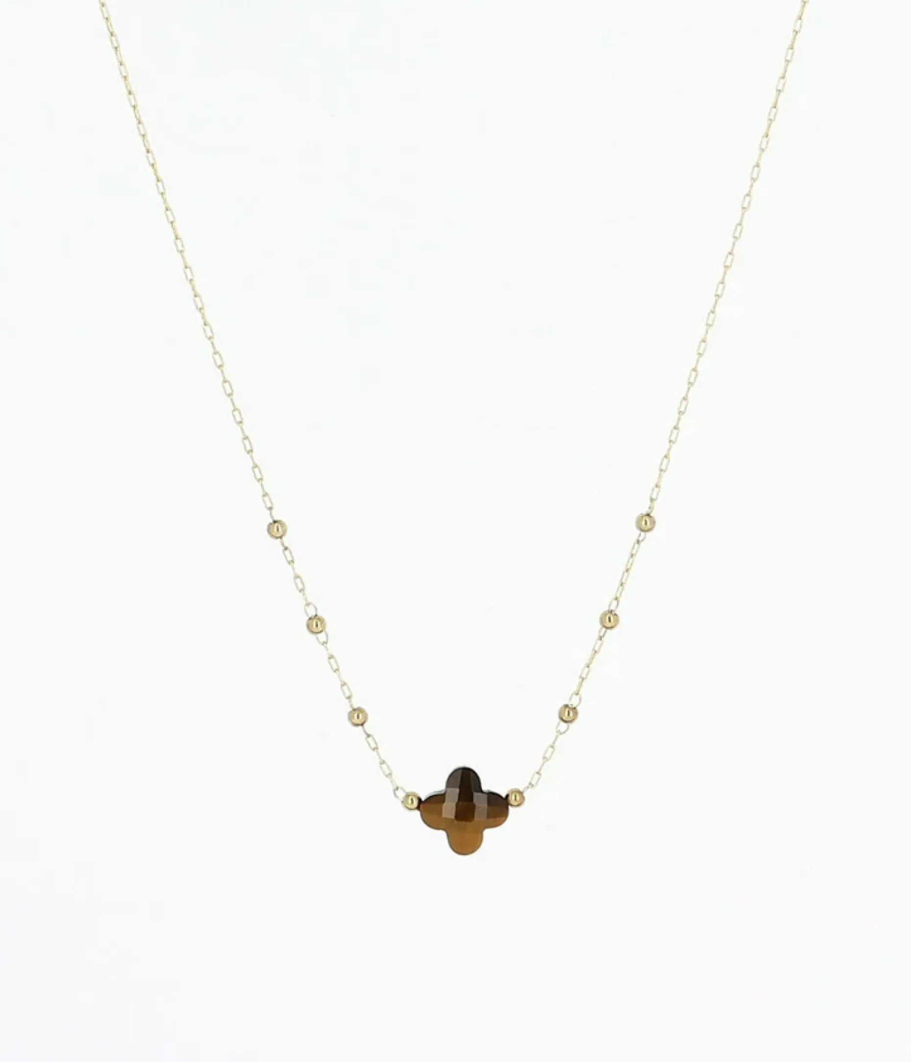 Zag Bijoux Halskette Velasquez SHORT GOLDEN STEEL Malachite 38CM+5 - Variante: Coffee