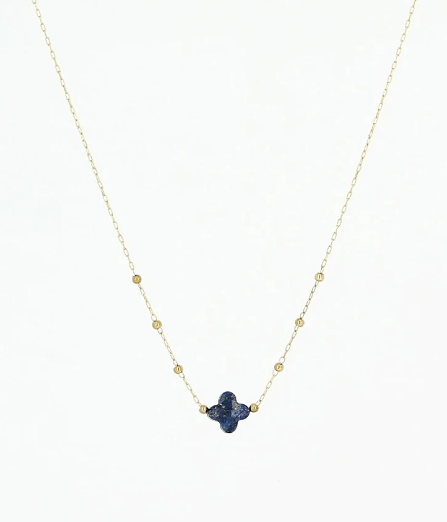 Zag Bijoux Halskette Velasquez SHORT GOLDEN STEEL Malachite 38CM+5 - Variante: dunkelblauer Lapislazuli