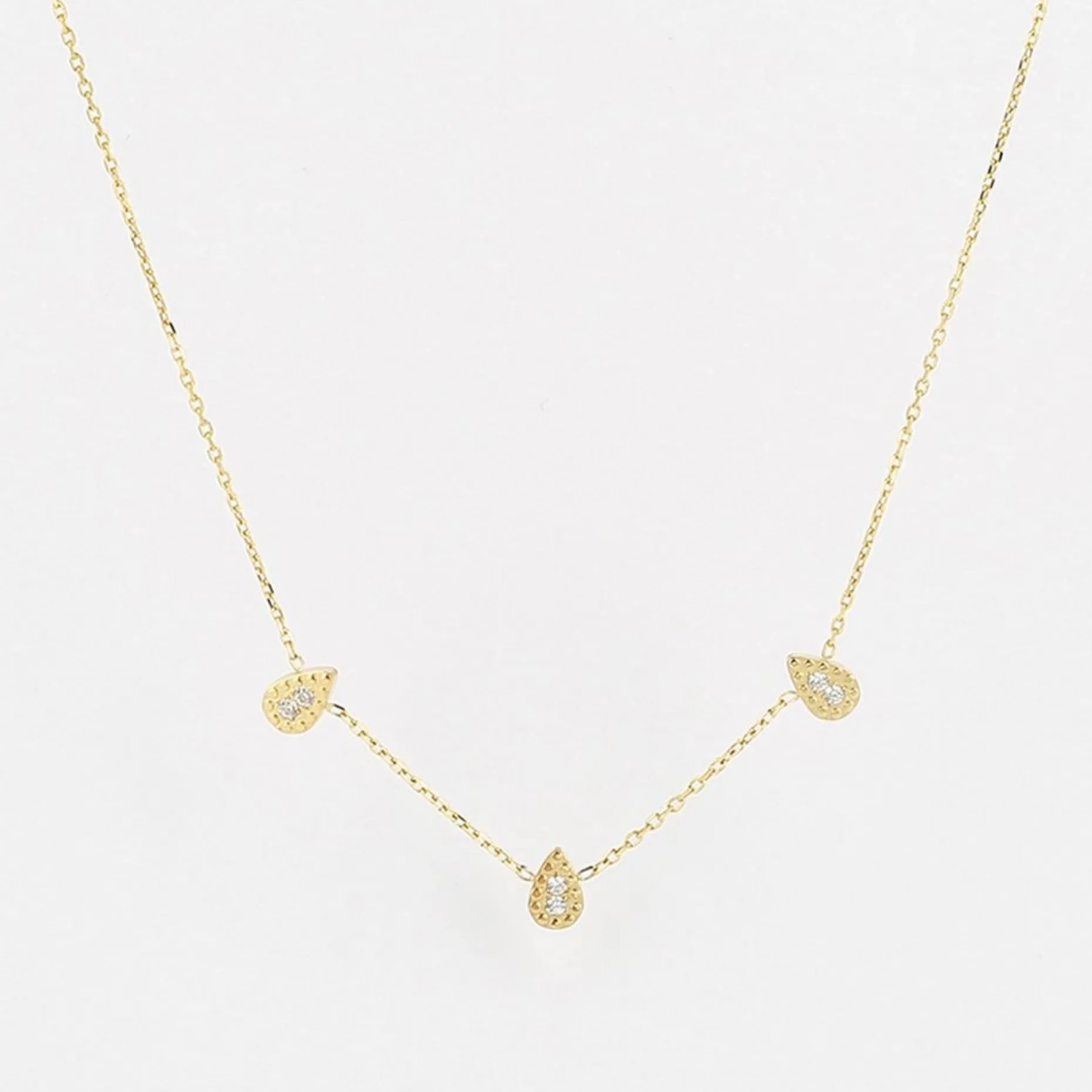 Zag Bijoux Kette Tropfen mit Zirkoniensteinen Gold