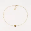Zag Bijoux NECKLACE SHORT GOLDEN STEEL Lapis lazuli 38+5cm
