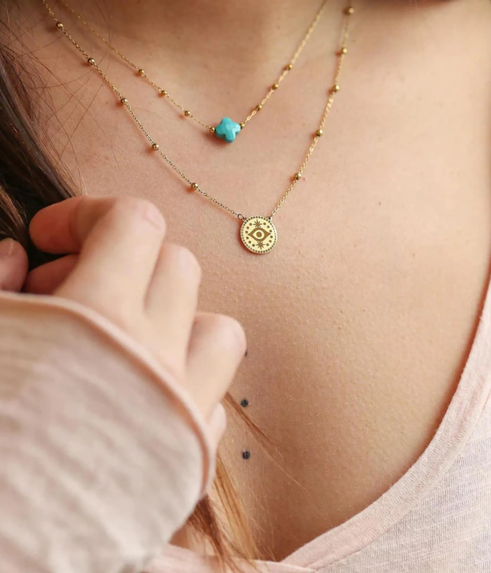 Zag Bijoux NECKLACE SHORT STEEL Collier 38+5cm