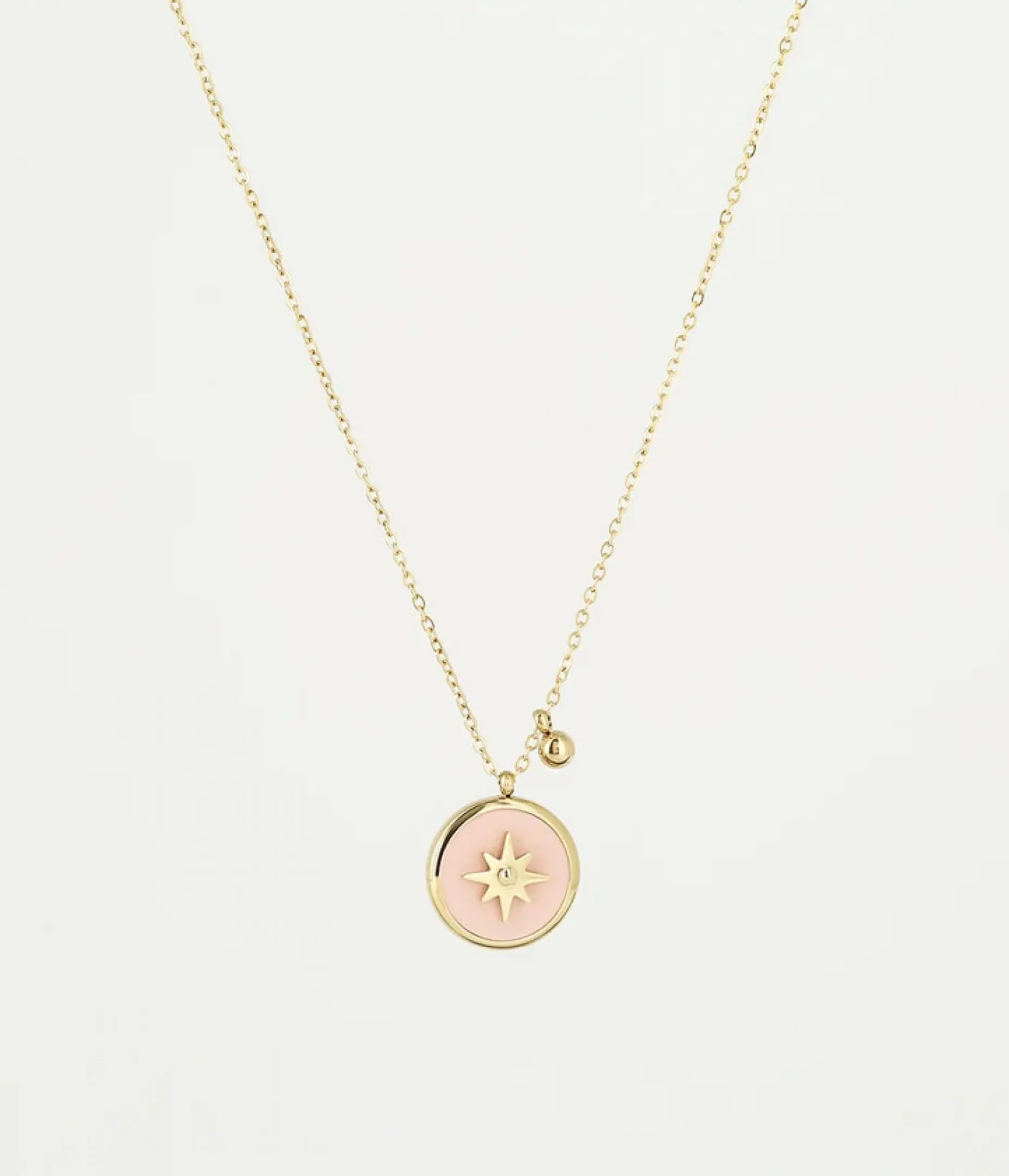 Zag Bijoux Sun Necklace Edelstahl vergoldet Pink