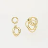 Zag Bijoux Wirbel Ohrstecker zweiteilige Ringe - Farbe: Gold