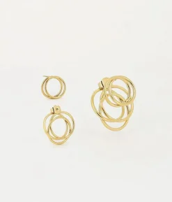 Zag Bijoux Wirbel Ohrstecker zweiteilige Ringe - Farbe: Gold